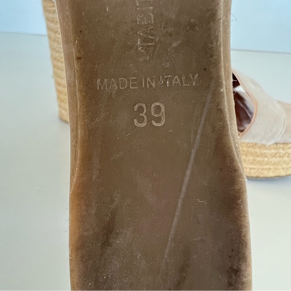 TABITHA SIMMONS Beige Jenny Flesh Kidsuede Platform Wedge Espadrilles Sz 39 M - Picture 9 of 15